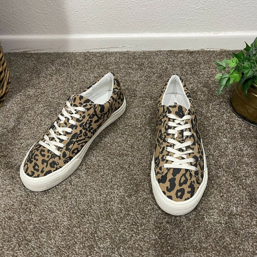 MADEWELL Women’s Size 8 Sidewalk Low-Top Sneakers Leopard Print Recycled Canvas - Picture 2 of 8